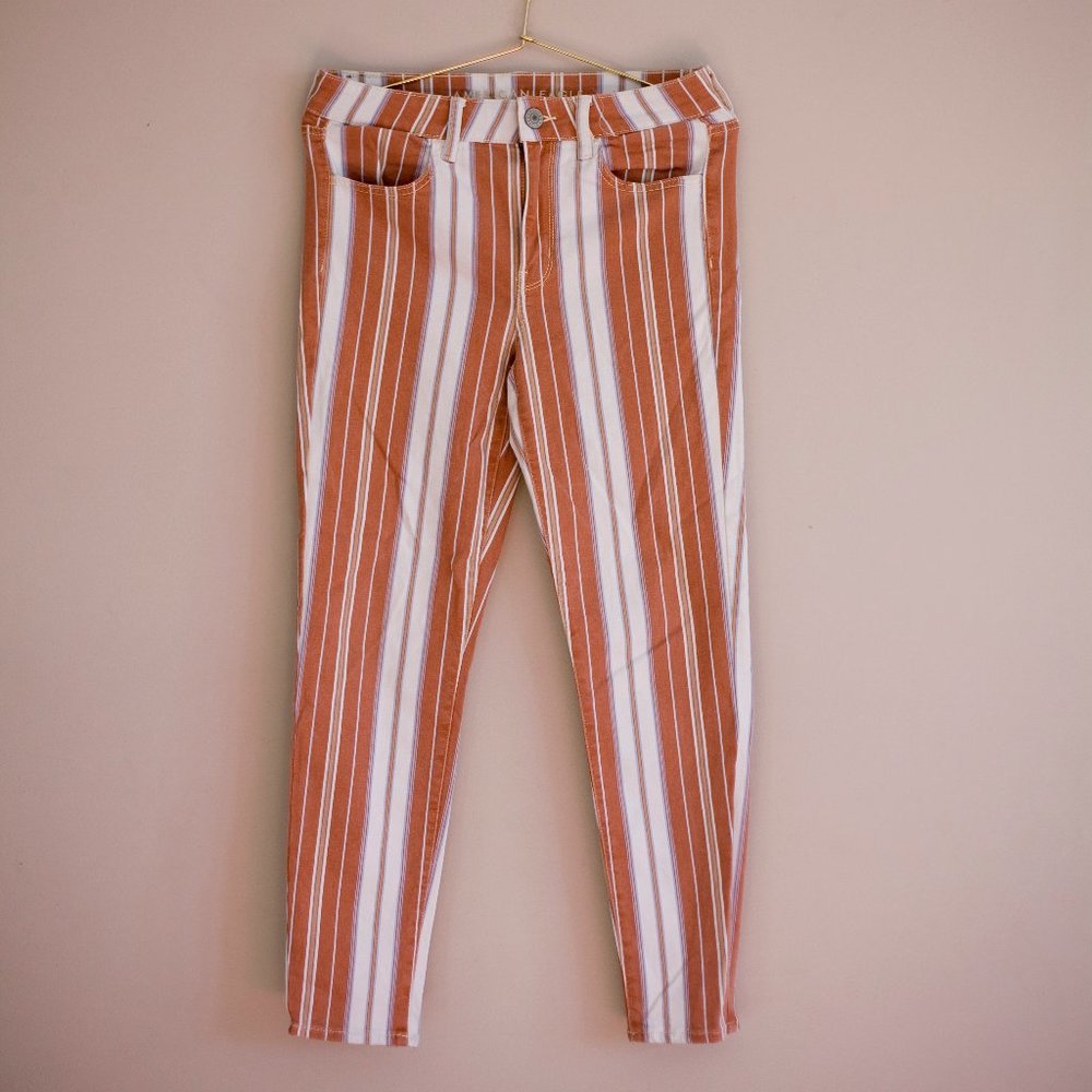 American Eagle Next Level Stretch Hi Rise jegging crop stripe NWOT women…
